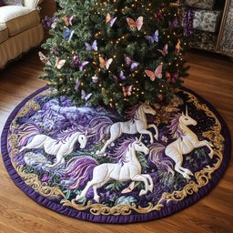 Snowy Serenade Christmas Quilted Tree Skirt