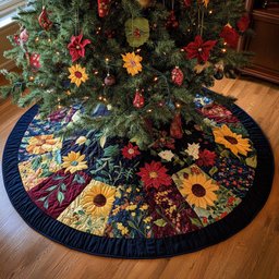 Natural Path Christmas Quilted Tree Skirt