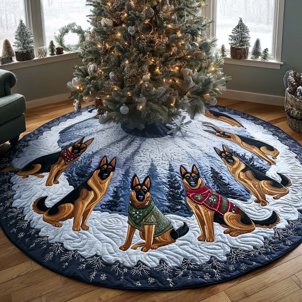 Shepherd Joy Quilted Christmas Tree Skirt