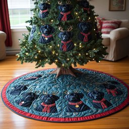 Festive Paws Christmas Quilted Tree Skirt