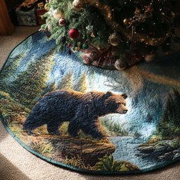 Keeper of the Valley Christmas Quilted Tree Skirt