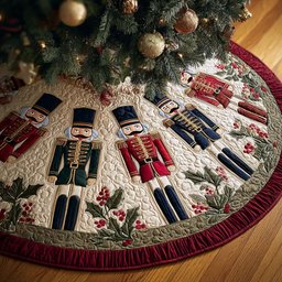 Nutcracker Echo Christmas Quilted Tree Skirt