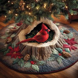 Winter Whisper Christmas Quilted Tree Skirt