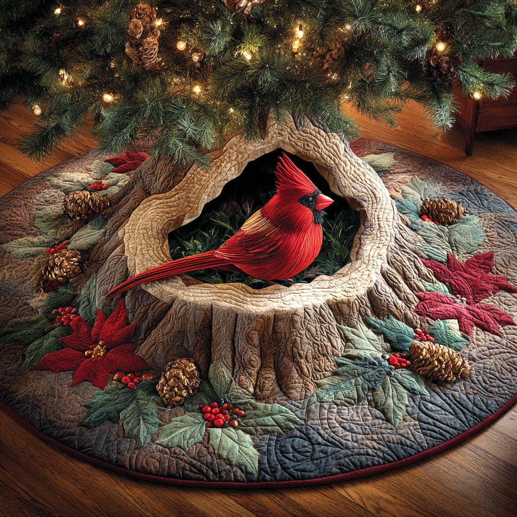 Winter Whisper Christmas Quilted Tree Skirt