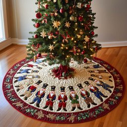 Nutcracker Magic Christmas Quilted Tree Skirt