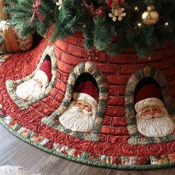 Jolly Watchers Christmas Quilted Tree Skirt