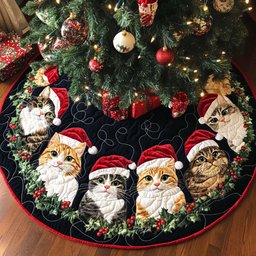 Fluffy Christmas Christmas Quilted Tree Skirt