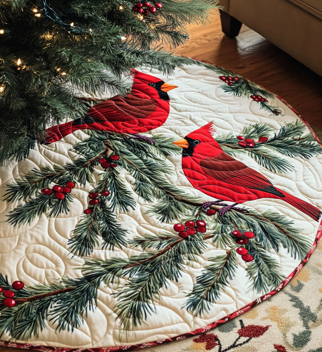 Winter Whisper Quilted Christmas Tree Skirt
