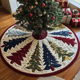 Peaceful Night Christmas Quilted Tree Skirt