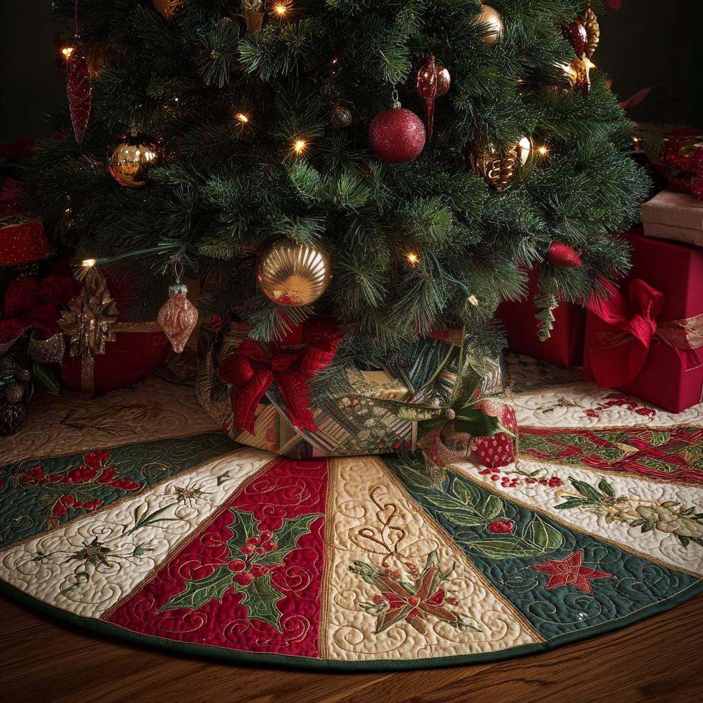 Cozy Christmas Christmas Quilted Tree Skirt