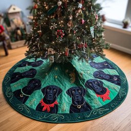 Snowy Nose Christmas Quilted Tree Skirt
