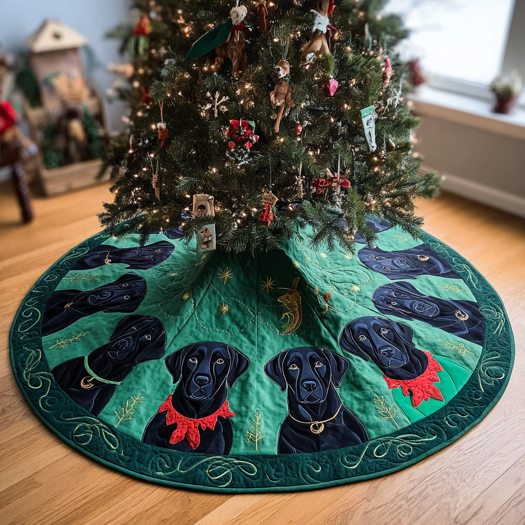 Snowy Nose Christmas Quilted Tree Skirt