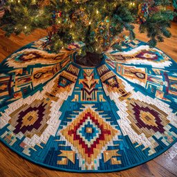 Southwestern Starflare Quilted Tree Skirt