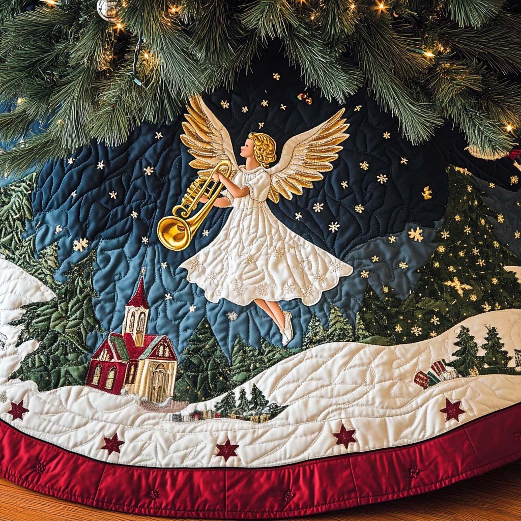 Winter Melody Christmas Quilted Tree Skirt