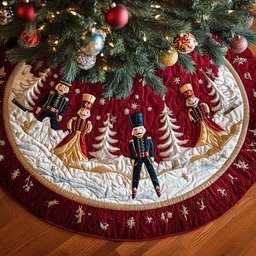 Nutcracker Dreams Quilted Christmas Tree Skirt