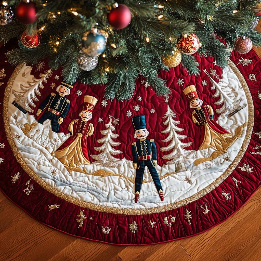 Nutcracker Dreams Quilted Christmas Tree Skirt