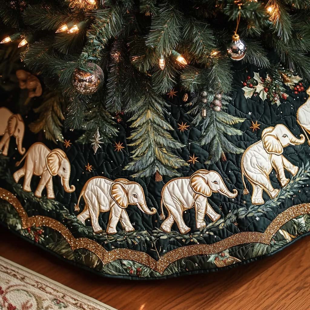 Safari Christmas Christmas Quilted Tree Skirt