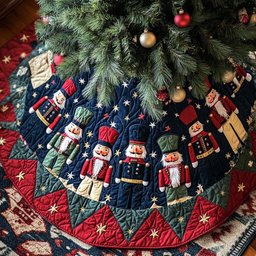 Twirling Nutcracker Magic Quilted Christmas Tree Skirt