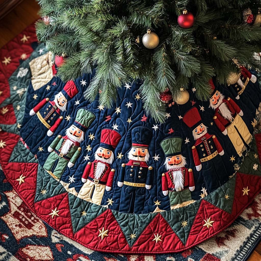 Twirling Nutcracker Magic Quilted Christmas Tree Skirt