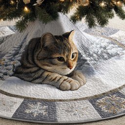 Gentle Stripe Quilted Tree Skirt