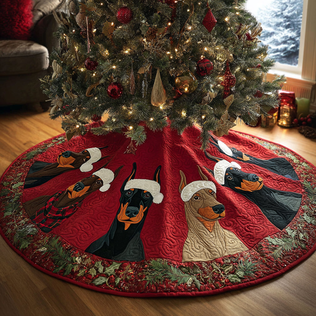 Holiday Sentinel Christmas Quilted Tree Skirt
