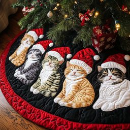 Catnip Holiday Christmas Quilted Tree Skirt