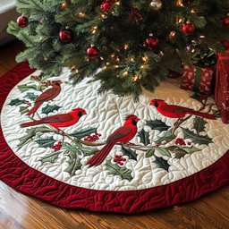 Sweet Memories Christmas Quilted Tree Skirt