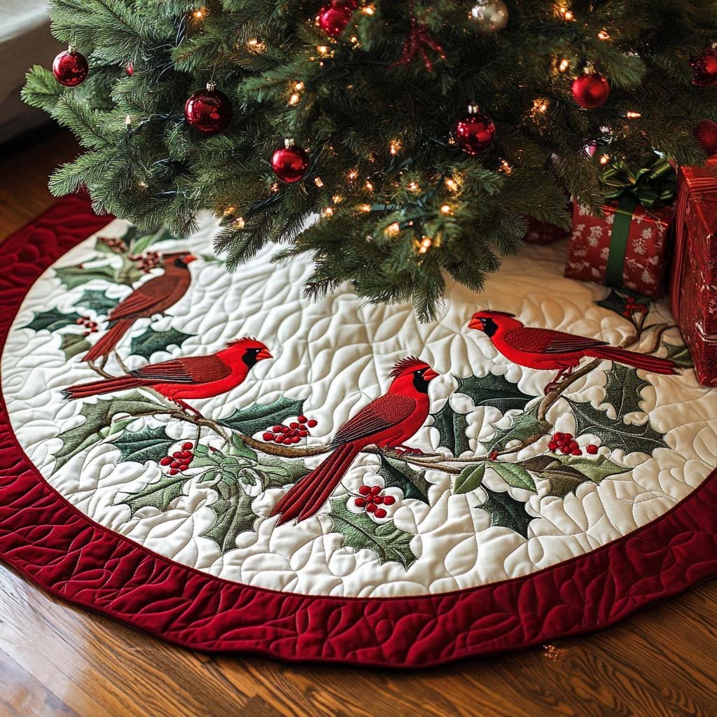 Sweet Memories Christmas Quilted Tree Skirt