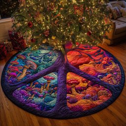 Sunset Aura Circle Quilted Tree Skirt