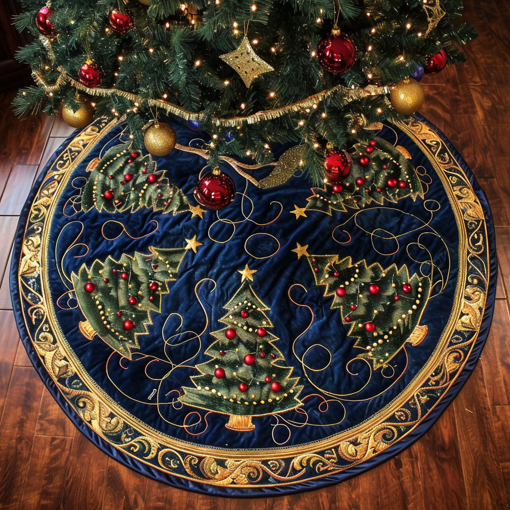 Celestial Pines Quilted Tree Skirt
