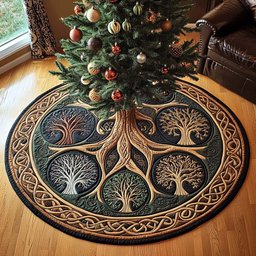 Rustic Elegance Christmas Quilted Tree Skirt