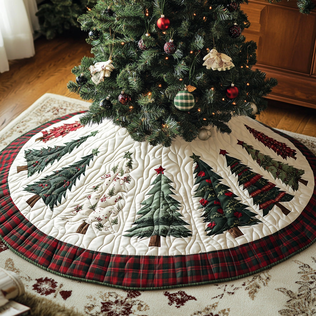 Christmas Pines Quilted Christmas Tree Skirt