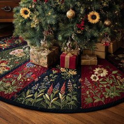 Prairie Glow Christmas Quilted Tree Skirt