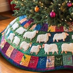 Lambs Leisure Quilted Christmas Tree Skirt