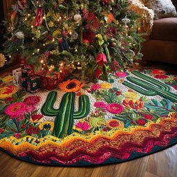 Mojave Green Christmas Quilted Tree Skirt