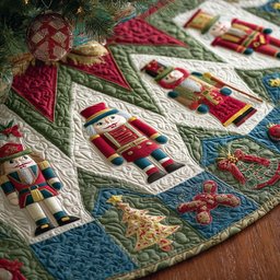 Holiday Guard Christmas Quilted Tree Skirt