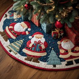 Peaceful Eve Christmas Quilted Tree Skirt