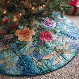 Petal Spirit Christmas Quilted Tree Skirt