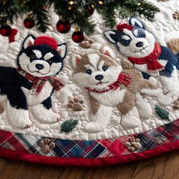 North Star Husky Quilted Christmas Tree Skirt
