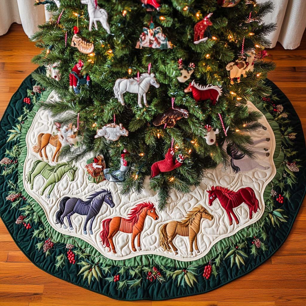 Majestic Meadows Christmas Quilted Tree Skirt