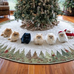 Pom Wonderland Christmas Quilted Tree Skirt