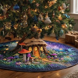 Forest Dream Path Christmas Quilted Tree Skirt
