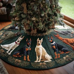 Festive Faithful Friend Christmas Quilted Tree Skirt