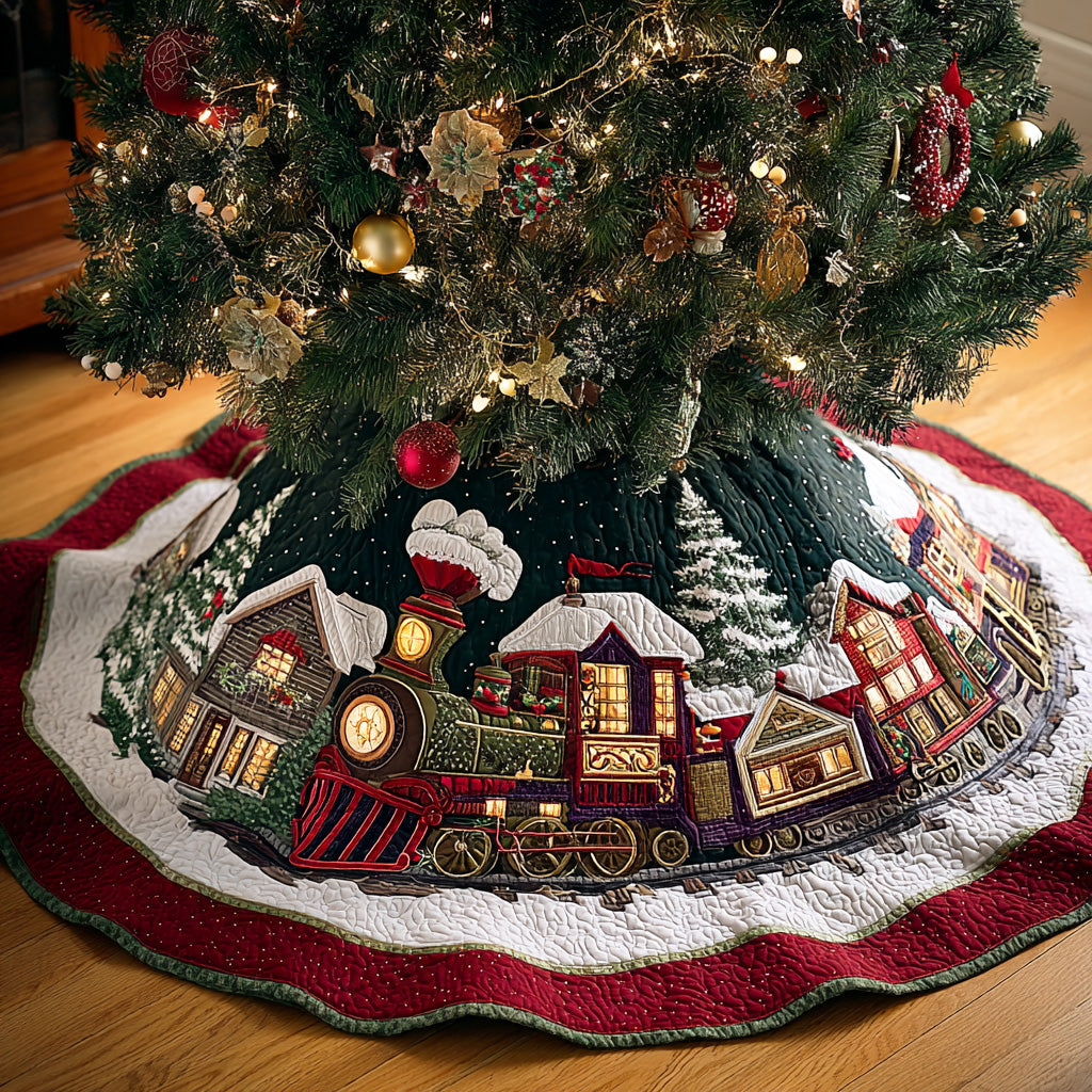 Frost Express Christmas Quilted Tree Skirt