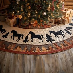 Rustic Rodeo Christmas Quilted Tree Skirt