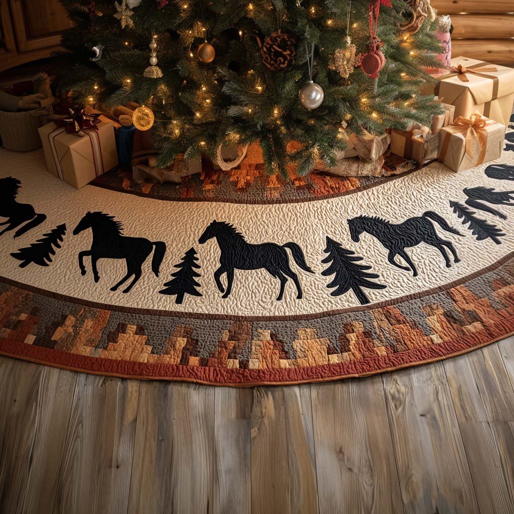 Rustic Rodeo Christmas Quilted Tree Skirt