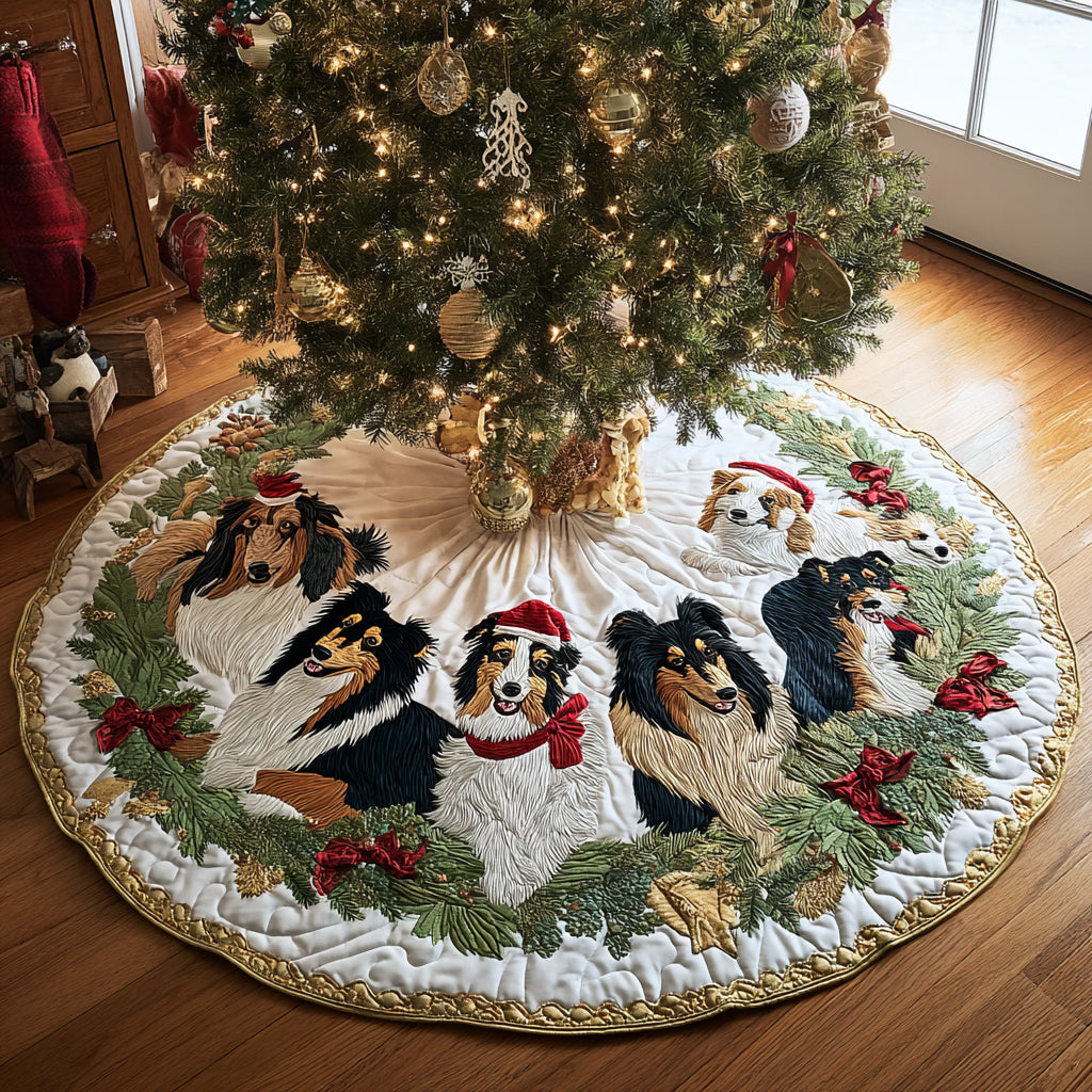 Christmas Watcher Christmas Quilted Tree Skirt