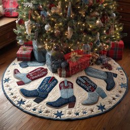 Wrangler Step Christmas Quilted Tree Skirt