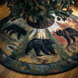 Path of the Bear Christmas Quilted Tree Skirt