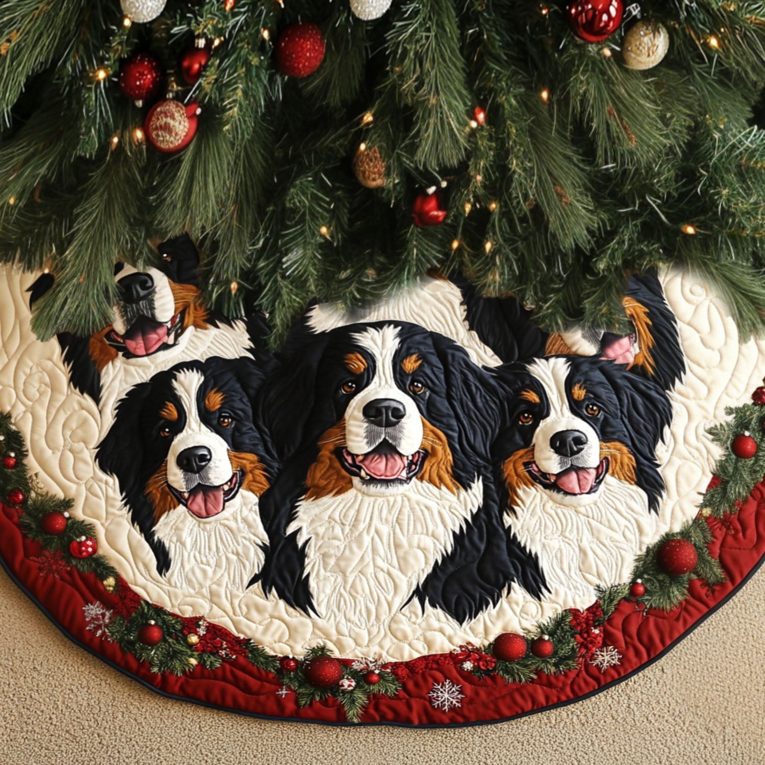 Alpine Ridge Quilted Christmas Tree Skirt